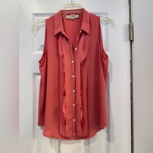 Loft Women's Sleeveless Pink Blouse